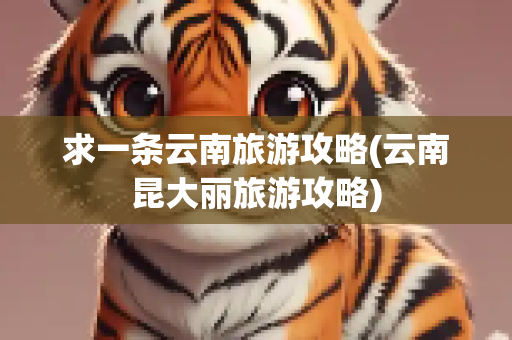 求一条云南旅游攻略(云南昆大丽旅游攻略)