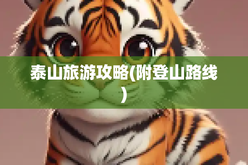 泰山旅游攻略(附登山路线)