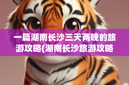 一篇湖南长沙三天两晚的旅游攻略(湖南长沙旅游攻略两天)