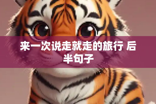 来一次说走就走的旅行 后半句子