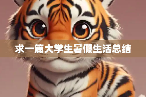 求一篇大学生暑假生活总结